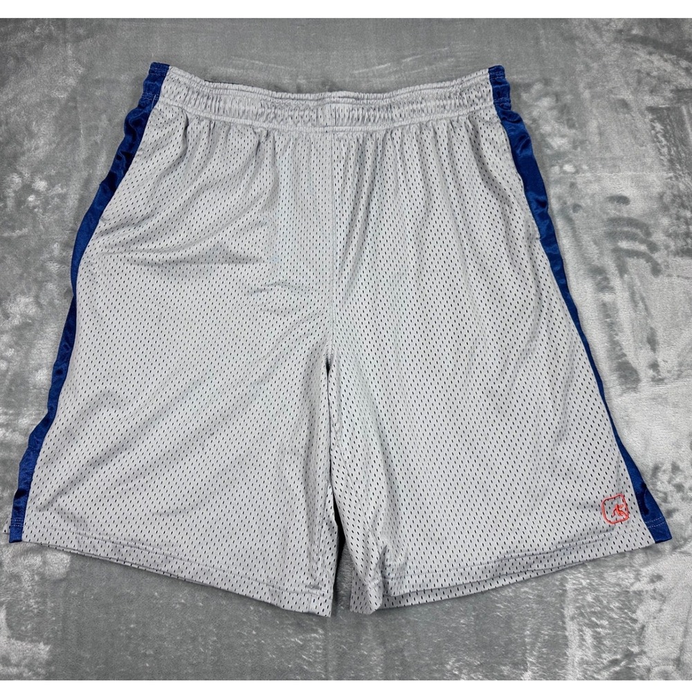 AND1 Mens Basketball Shorts 2XL Gray Navy Blue Mesh Athletic Gym ANM171SH06